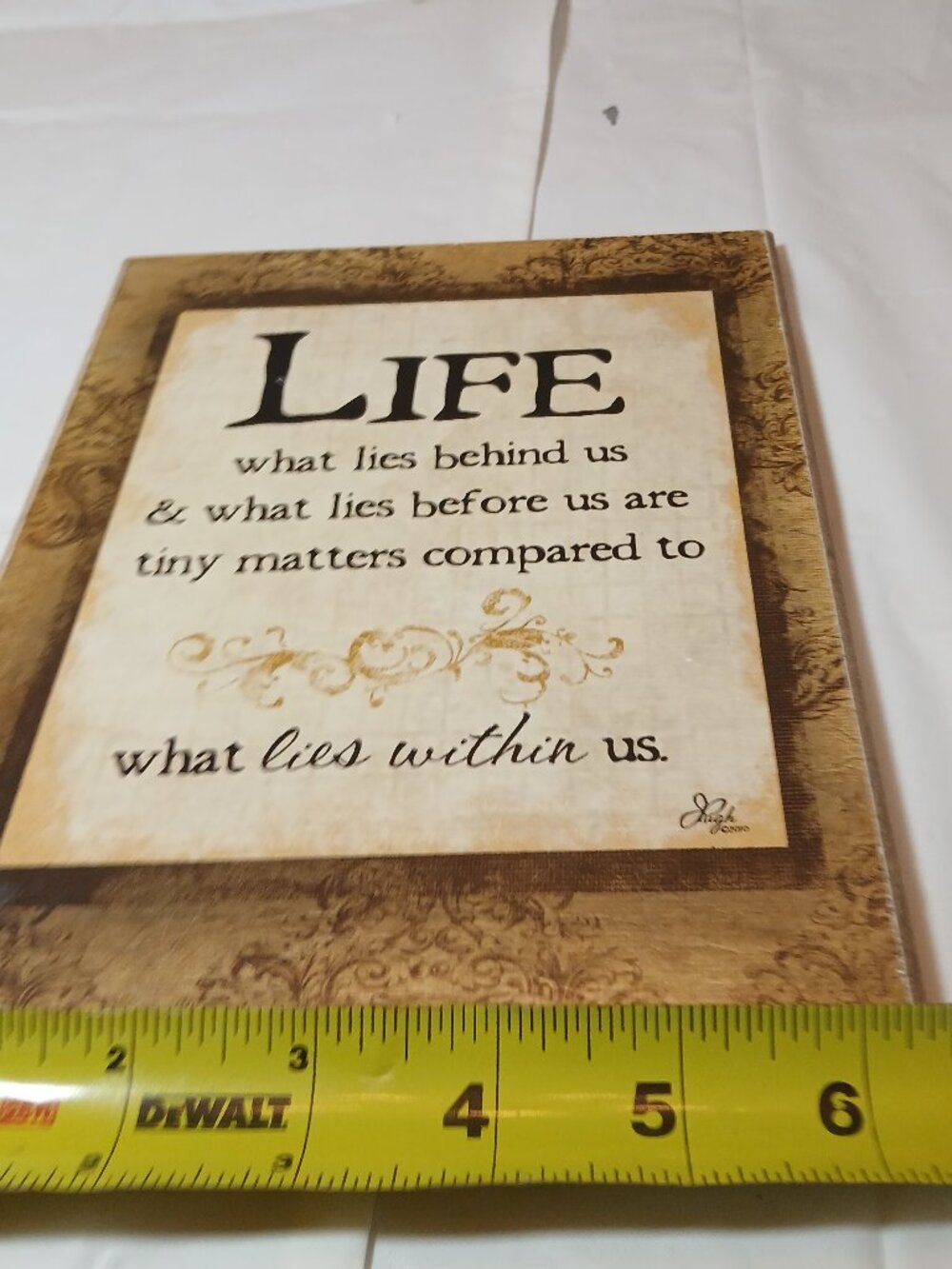 Vintage Ralph Waldo Emerson Wood Quote- What Lies Within Us -Dorm decor!